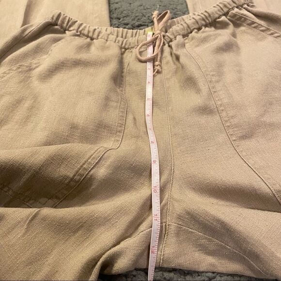 Chico’s Tan Linen Blend Pants Size 0 Drawstring - Picture 9 of 12